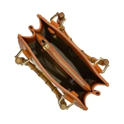 Torebka damska ze skóry i naturalnej słomy z subtelnym wzorem "Capri" SUM498