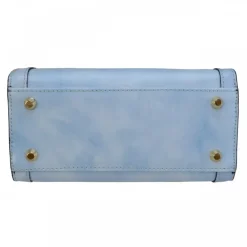 Torebka skórzana z uchwytem bambusowym