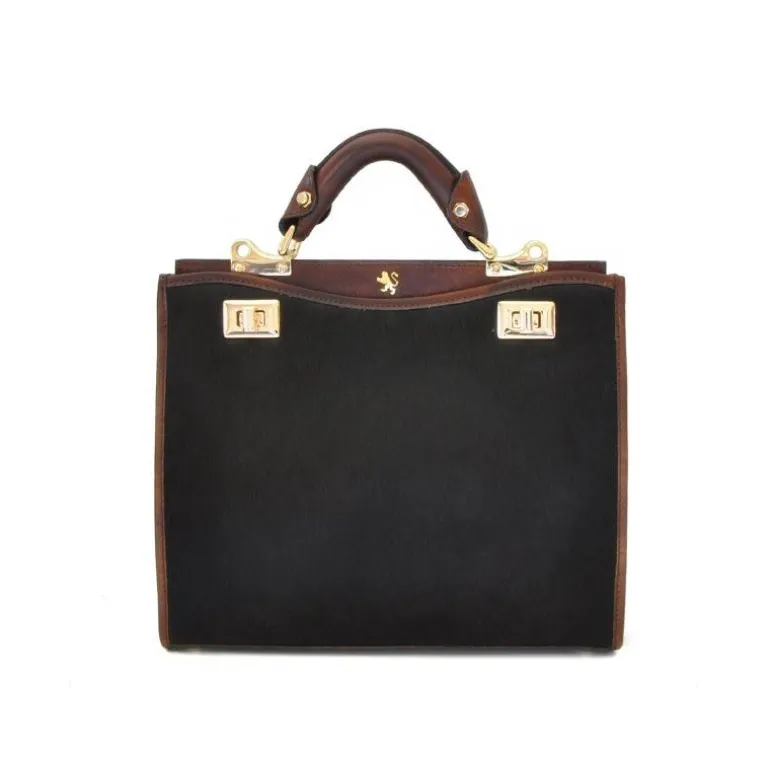 Torebka skórzana ze zwierzęcymi wstawkami z przodu i z tyłu "Anna Maria Luisa de' Medici"