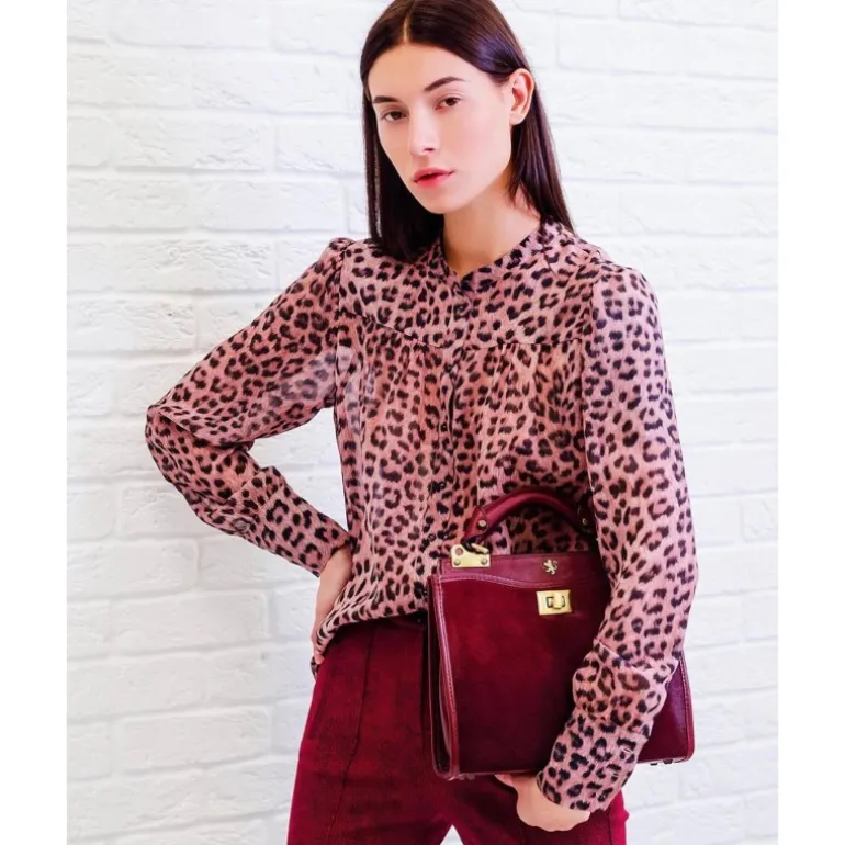 Torebka skórzana ze zwierzęcymi wstawkami z przodu i z tyłu "Anna Maria Luisa de' Medici"