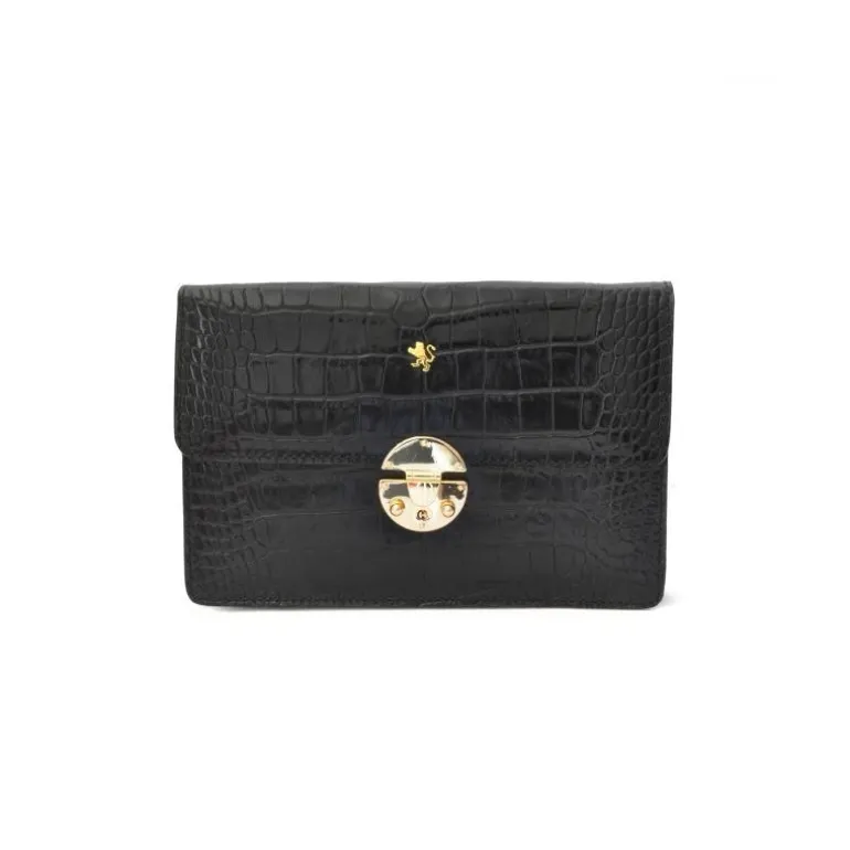 Wieczorowa kopertówka damska ze skóry z łańcuszkiem "Lucrezia de' Medici"