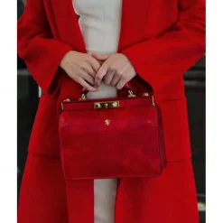 Zgrabna, wspaniale zaprojektowana skórzana torebka  "Vittoria Colonna" R153